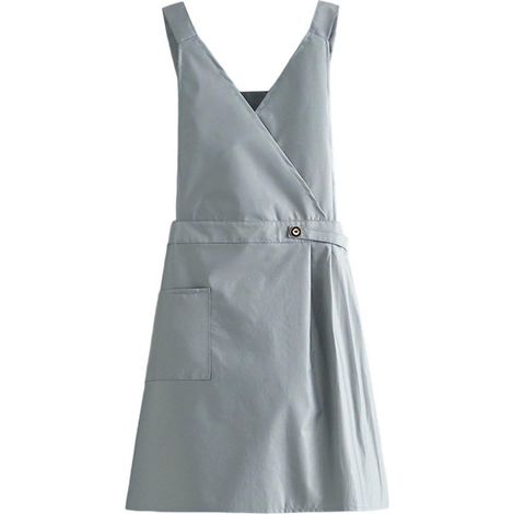 Grembiule impermeabile con scollo a V, regolabile, tinta unita, grembiule da donna per le faccende domestiche grembiule alla moda, ecologico, resistente all'acqua e all'olio, adatto per la cucina, la (1/3)