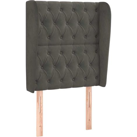 Maison Exclusive - Kopfteil mit Ohren Dunkelgrau 83x23x118/128 cm (1/5)