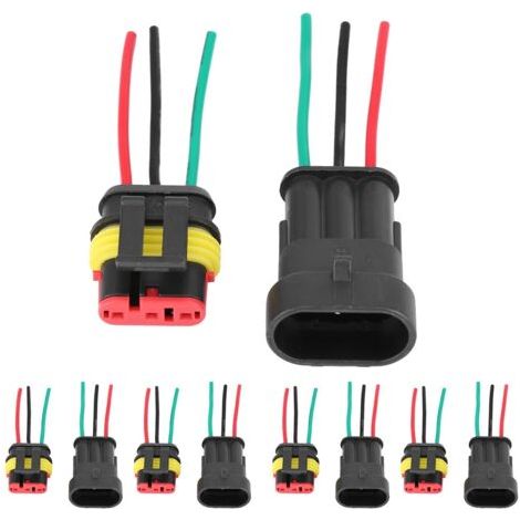 Cinq jeux de connecteurs à 3 broches faciles à installer pour voitures et motos (1/5)