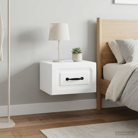 vidaXL Cabinet de chevet mural 2 pcs Blanc 34,5 x 33 x 20 cm (1/5)