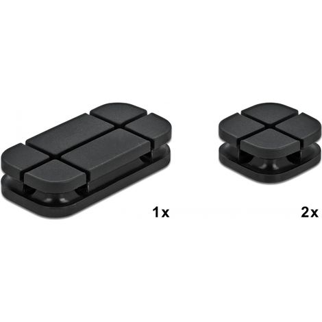 Delock Combo de Soportes de Cables Juego de 3 piezas negro