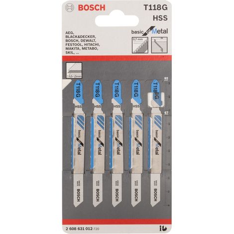 BOSCH T118G (pkt of 5) Basic for metal 92mm