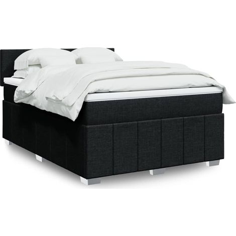 Boxspringbett mit Matratze Schwarz 140x200 cm Stoff