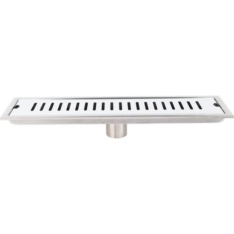 Évacuation de Sol Linéaire pour Salle de Bain 40 cm en Acier Inoxydable 304, Grille Amovible pour Douche et Plancher Rectangulaire (1/5)