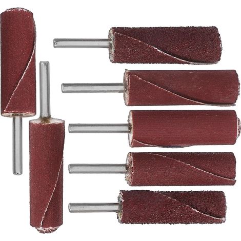 7 Pièces Rouleaux de Papier de Verre Cylindriques pour Ponçage et Polissage sur Métal et Bois, Kit D'accessoires pour Projets de Bricolage (1/5)