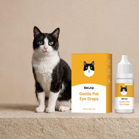 Gouttes oculaires douces pour animaux - Formule douce, convient aux chats et aux chiens, nettoie et soulage l'inconfort lié à la présence de corps étrangers autour des yeux - 10 ml (1/5)