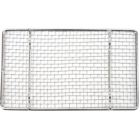 Grille de barbecue rectangulaire, en acier inoxydable, compatible lave-vaisselle, support de cuisson en maille d'acier inoxydable. (1/5)