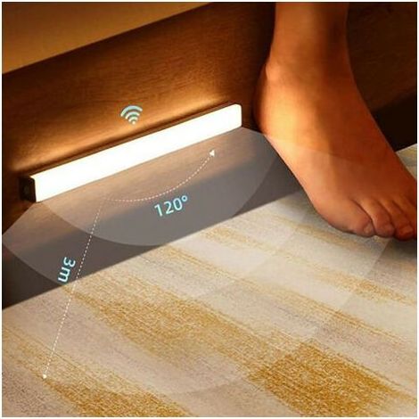 HOXILEELEO - Striscia della luce del LED con rilevazione di movimento – 14 LED – potenza fino a 30 giorni – facile Installazione grazie al suo magnete adesivo (1/5)