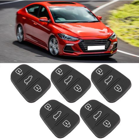Lot de 5 coques de clé de rechange en caoutchouc pour 3 boutons, compatibles avec Hyundai et Kia (sans lettre). (1/5)