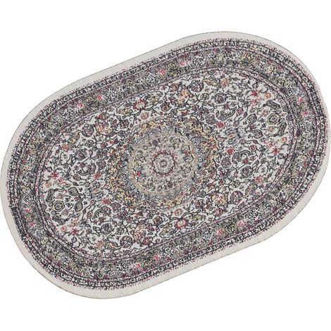 Petit Tapis Ovale 15cm pour Maison de Poupée Tapis Tissé Vintage (1/5)