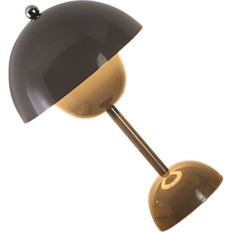 Lampe de table LED minimaliste, à intensité variable, idéale pour les bars, chambres, restaurants, coins bureau, à brancher (3 couleurs, bouton-poussoir), grise (1/5)