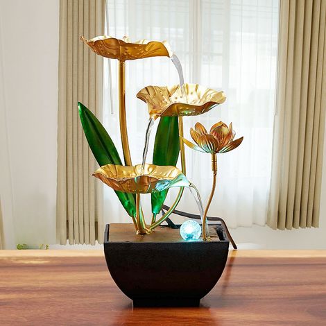 Fontaine décorative en fer forgé avec humidificateur intégré, petite fontaine d'intérieur pour bureau. (1/5)