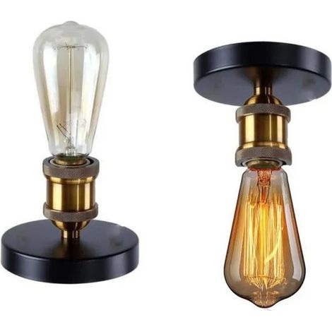 Plafonnier Industrielle en Metal Luminaire Vintage a Fixation Murale de Lampe pour Restaurant Salon Eclairage (1/4)