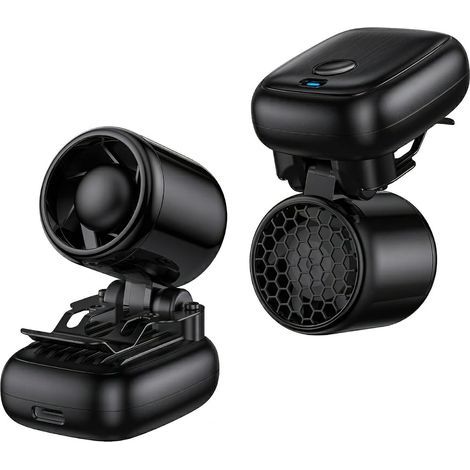 Pack 2 Ventilateurs Portables USB-C, Ultra Légers et Rechargeables-Noir (1/5)