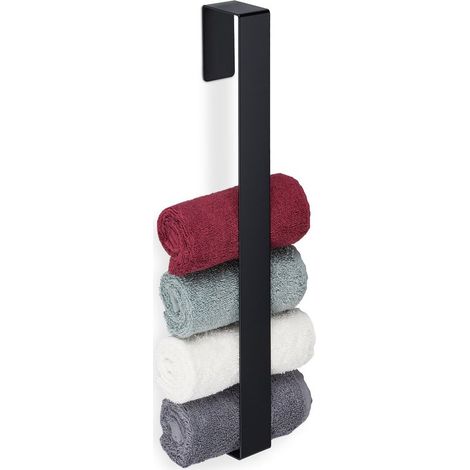 1 Porte-serviettes, Inox 430, Autoadhésif, Sans perçage, Noir, Salle de bain, Cuisine (1/5)
