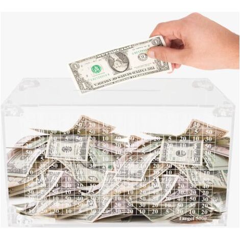 Tirelire pour adultes, tirelire pour adultes avec compteur pour objectif d'épargne de 5 000 , tirelire transparente pour garçons et filles, tirelire ouvrable pendant 225 jours