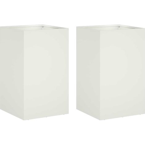 Cache-pot de jardin 2 pc Blanc 40 x 40 x 50 cm vidaXL