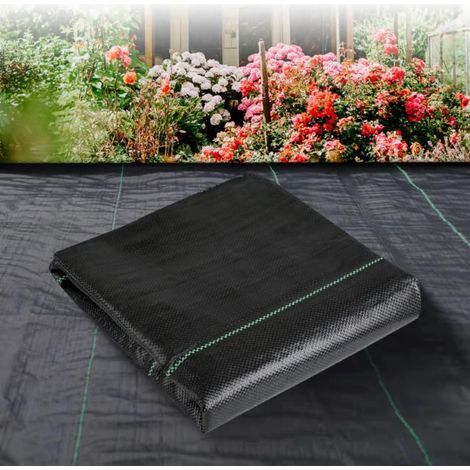 Unkrautvlies 90 cm x 15 m – Hochfestes Geotextil – Unkrautunterdrückende Bodenabdeckung – Geeignet für Gärten, Einfahrten und unterirdische Abdeckung (1/5)