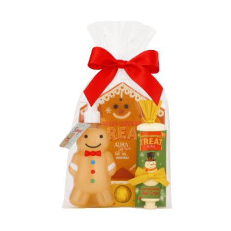 Set de regalo navideño: jabón de galleta + crema de muñeco de nieve + casa de galletas (1/5)