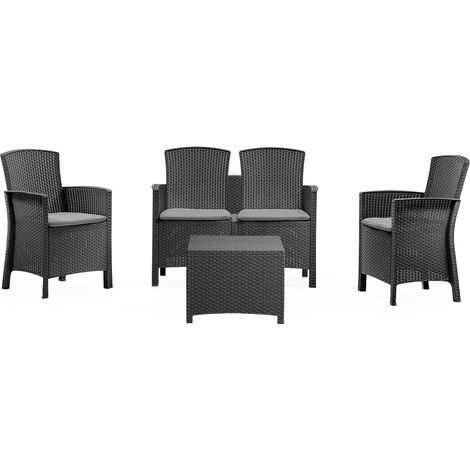 Set Salotto da Esterno - Salottino Outdoor Nero Antracite (1/5)
