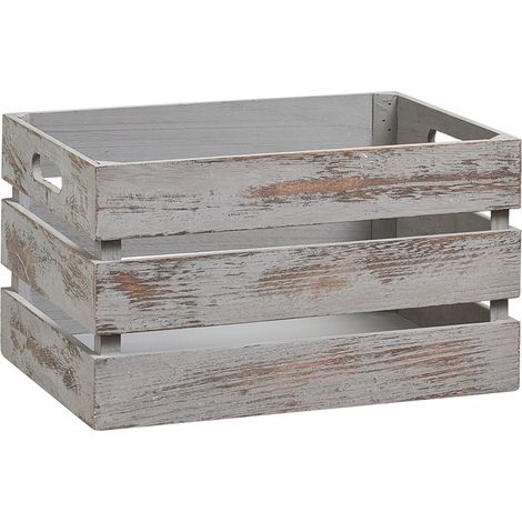 Zeller 15137 Cesto Contenitore "Vintage Grau", Legno, Grigio, 35x25x20 cm