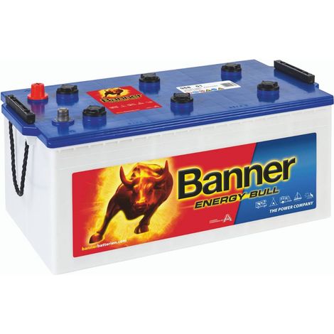 Batterie décharge lente 96801 12V 230Ah – Plomb Calcium – Pour applications marines et éoliennes – Longueur 518mm – Entretien requis – Banner