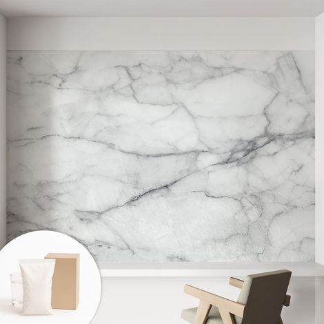 Papier peint intissé mural pour salon chambre à coucher tendance et originale - Colle incluse gratuite Élégance marbrée 152x104 cm (1/5)