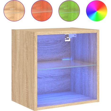 Maison Exclusive - Wand-Nachttisch mit LED-Leuchten Sonoma-Eiche