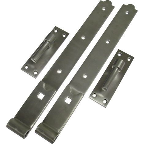 Hook and Band Gate Hinges Stainless Steel 18" (Straight Door Shed Pair)