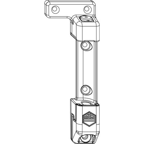MACO Scherenlager MAMMUT 220 kg, mit 9 mm Tragezapfen, silber, links (210601) (1/2)