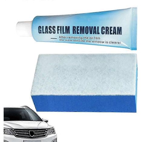 Pâte nettoyante pour vitres, dégraissant pour pare-brise, cire de protection pour carrosserie, nettoyant pour vitres de salle de bain avec éponge (1/5)