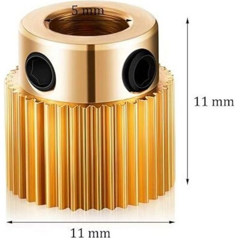 Engrenage Roue Extrudeuse - Laiton 40 Dents - Compatible CR-10 CR-10S S4 S5 Ender 3 Ender 3 Pro - Pièce Impression 3D - 1 Pièce (1/5)