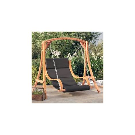 Chaise balançoire avec coussin bois d'épicéa avec finition teck (1/5)