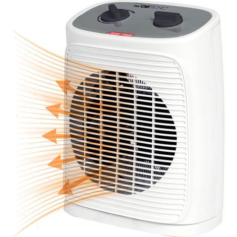 Riscaldatore Clatronic® incl. Funzione ventilatore, riscaldamento elettrico con termostato regolabile continuo e 2 livelli di riscaldamento,radiatore oscillante, riscaldatore per bagno,cucina–HL 3800 (1/5)