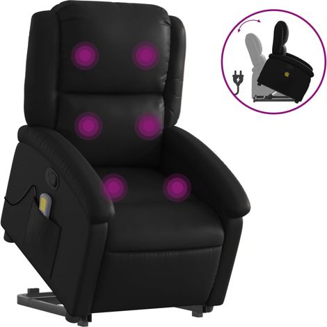 Maison Exclusive - Massagesessel mit Aufstehhilfe Schwarz Kunstle