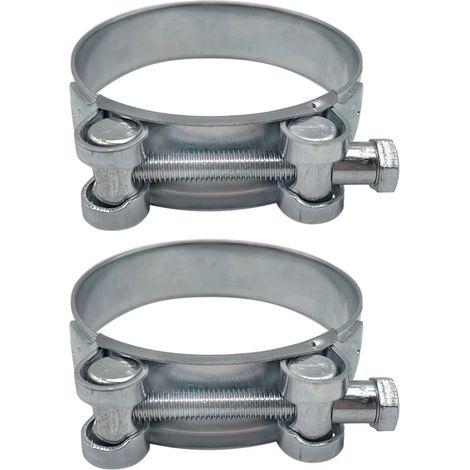 Satz mit 2 verstärkten Schlauchschellen für 80-85 mm verzinkte Stahlrohre (1/5)