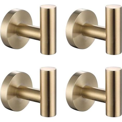 SHINING HOUSE Badezimmer-Handtuchhaken, SUS 304 Edelstahl-Bademantelhaken, Tür-Handtuch-Bademantelhaken (4 Gold) (1/5)