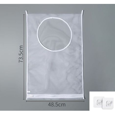 Lot de 2 Paniers à Linge Blancs Pliable et Suspendable sur Porte – Grand Rangement Économe en Espace pour Vêtements (1/5)