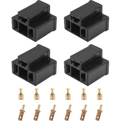 4 pièces H4 prise de phare automobile connecteurs mâles et femelles prise d'ampoule 3 broches pour ampoules de phare H4 (1/5)