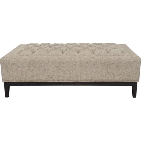 Theodore Buttoned XL Ottoman - Wood/Foam/Poly/Metal - L75 x W140 x H48 cm - Dark Taupe