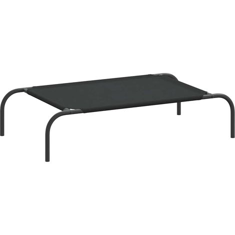 Cuccia per Cani Rialzata Nera 90x50x20 cm Tela Oxford e Acciaio vidaXL