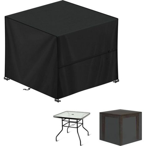 Housse Table de Jardin, 90x90x90cm Bâche Salon de Jardin Carré Housse Protection Salon de Jardin Imperméable Bache Table de Jardin, Anti-UV, 420D Oxford Housse Table Exterieur (1/4)