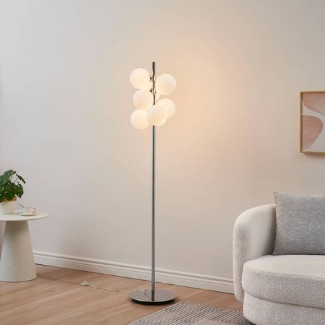 Lampadaire chromé tendance 7 sphères en verre 160 cm - Nicolea (1/5)