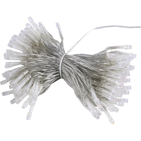 Guirlande lumineuse violette à 100 LED, alimentée par piles, avec télécommande, idéale pour décorer un jardin ou une fête de Noël. (1/3)