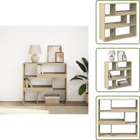 The Living Store Bücherregal/Raumteiler Sonoma-Eiche 100x33x94,5 cm - Raumteiler (1/5)