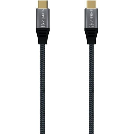 Kabel usb 3.1 Typ-c aisens a107-0670 20gbps 100w/ usb Typ-c Stecker - usb Typ-c Stecker/ 0.6m/ grau