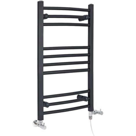 Hudson Reed Artle - Sèche-Serviettes Design Mixte Moderne Incurvé - Anthracite - 80 cm x 49.8 cm
