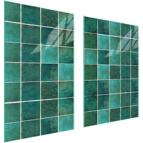 Assiette de protection en verre pour la cuisine 65x52 verte (1/5)