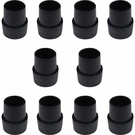 Set mit 10 einfach zu montierenden, rutschfesten Gummifußkappen für Trampoline – Robustes Latex-Trampolinzubehör für runde Füße mit 2,5 cm Durchmesser – Schwarz