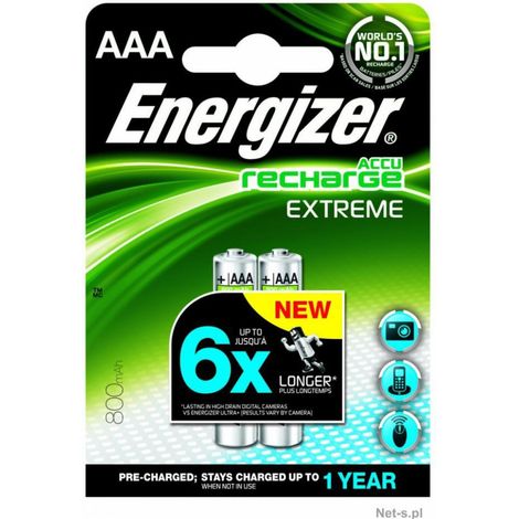 PILES RECHARGEABLES X2 HR3 AAA 800MAH ENERGIZER (1/5)